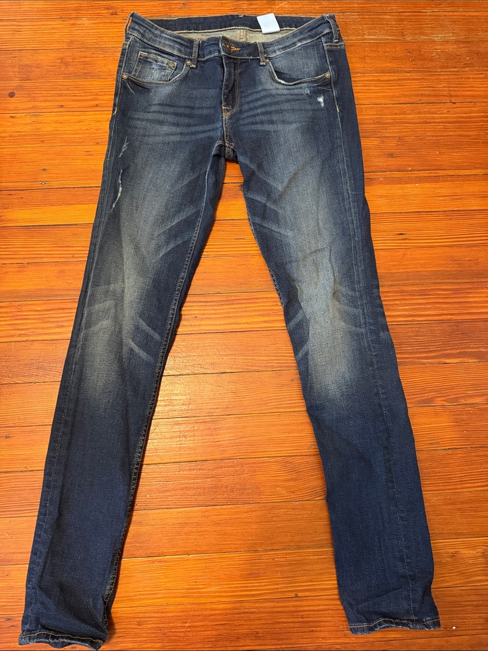 H&M Women's Faded Dark Blue Skinny Jeans size 29